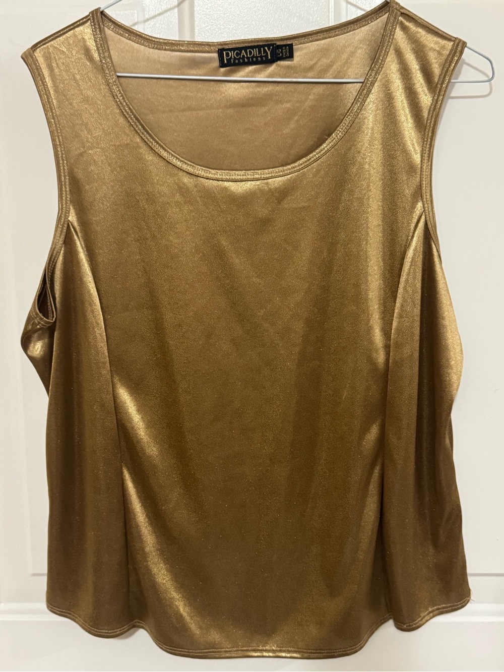 Picadilly Gold Sleeveless Shine Top